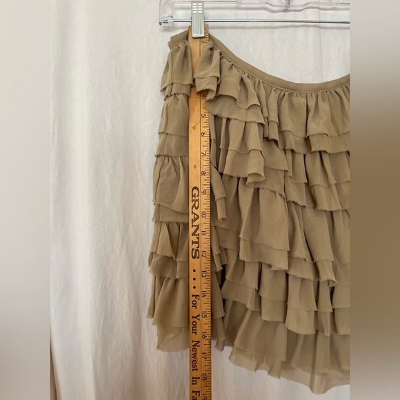 Michael Kors ruffle pleats pleated ruffles skirt nude beige khaki spring summer - Picture 4 of 7